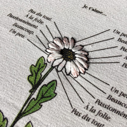 Marguerite, Kit de Broderie, affiche-textile Reaytobemade par noodlegraphique.